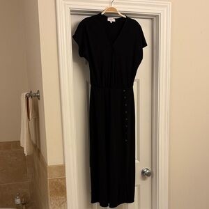 Short Sleeve Black Maxi Dress